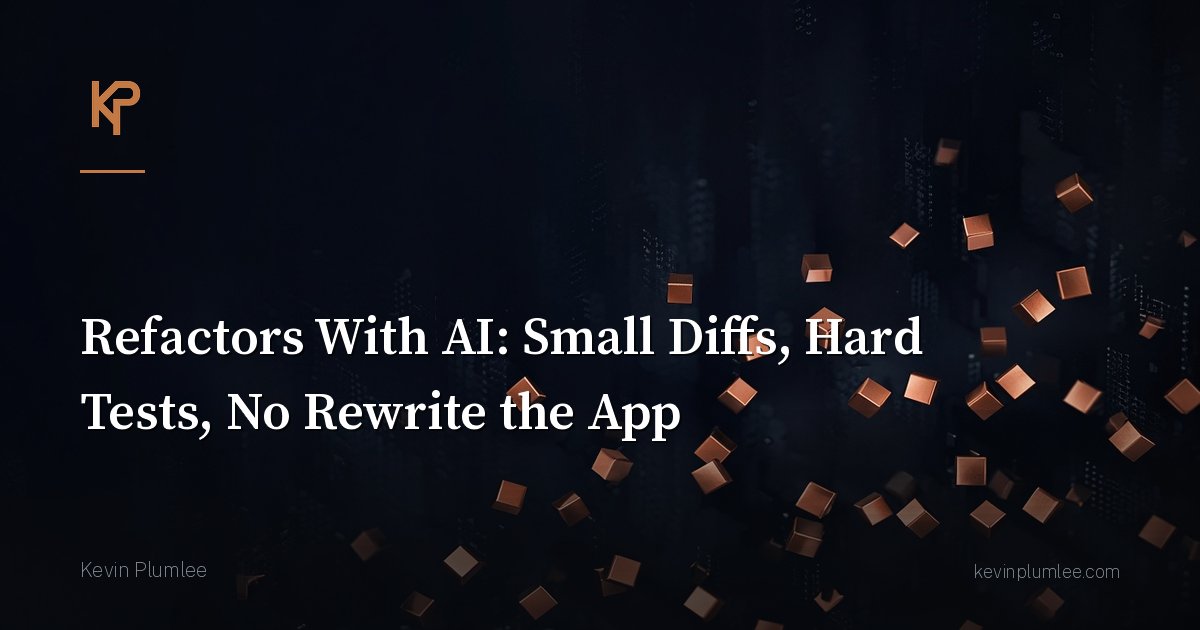Refactors With AI: Small Diffs, Hard Tests, No Rewrite the App