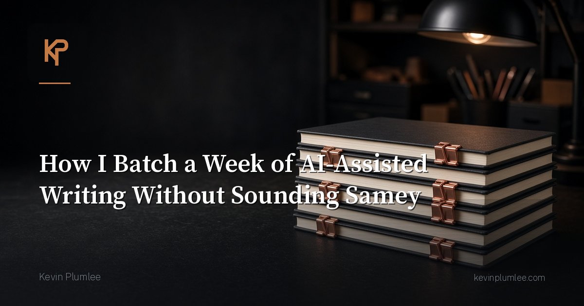 How to Batch a Week of Writing Without Sounding Like a Bot