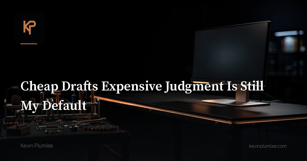Cheap Drafts Expensive Judgment Is Still My Default