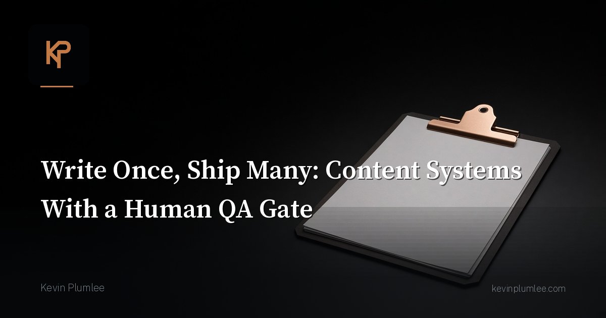 Write Once, Ship Many: Content Systems With a Human QA Gate