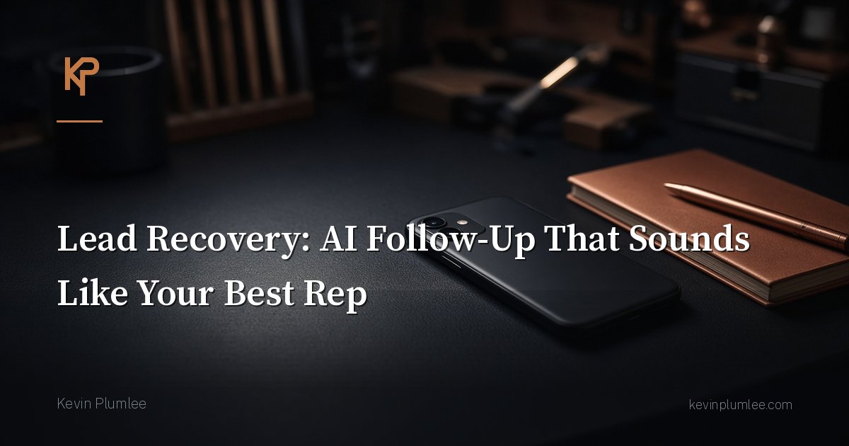 Lead Recovery: AI Follow-Up That Sounds Like Your Best Rep