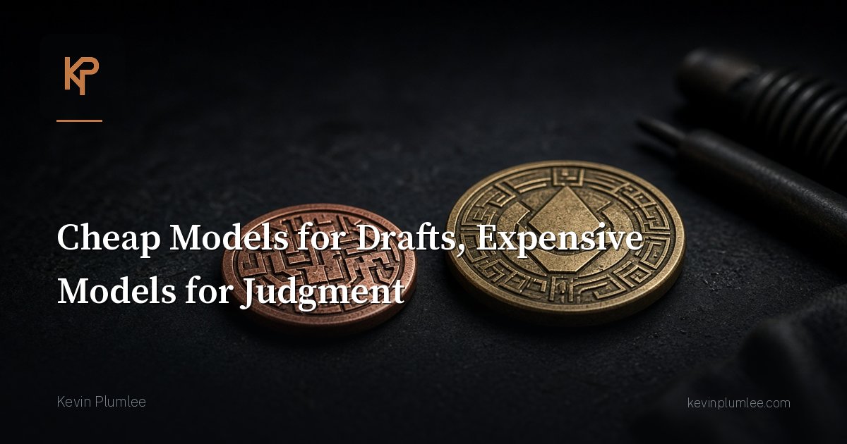 Cheap Models for Drafts, Expensive Models for Judgment