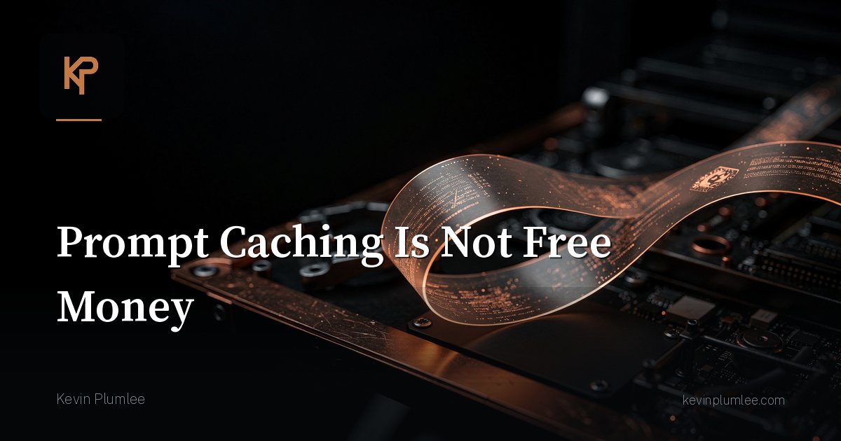 Prompt Caching Is Not Free Money