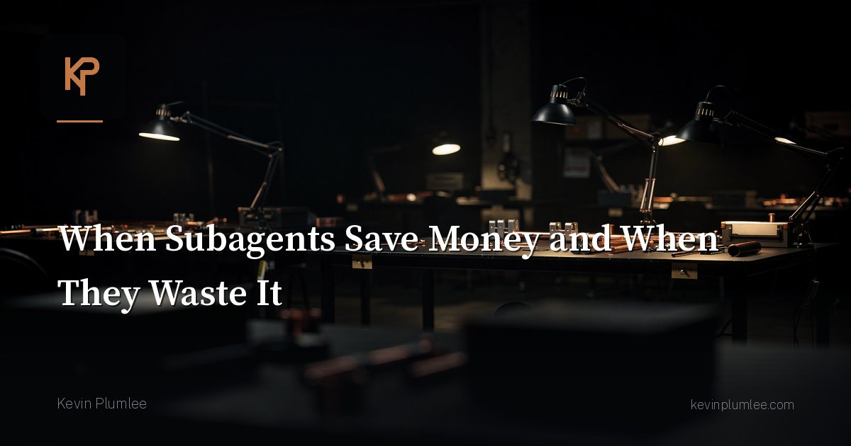 When Subagents Save Money and When They Waste It