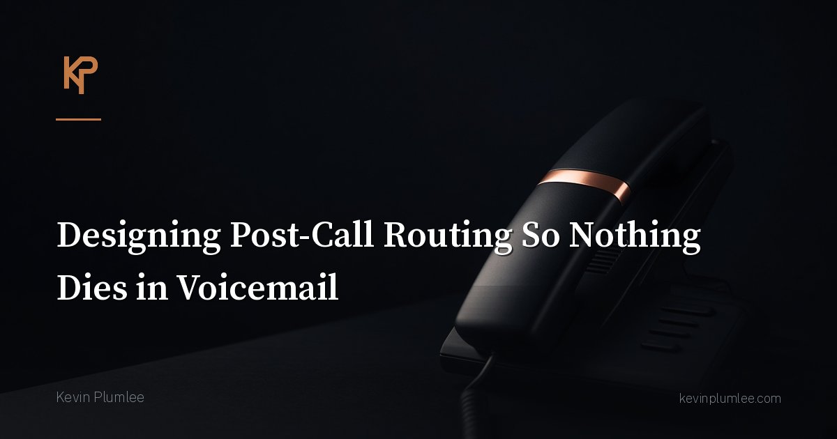 Designing Post-Call Routing So Nothing Dies in Voicemail